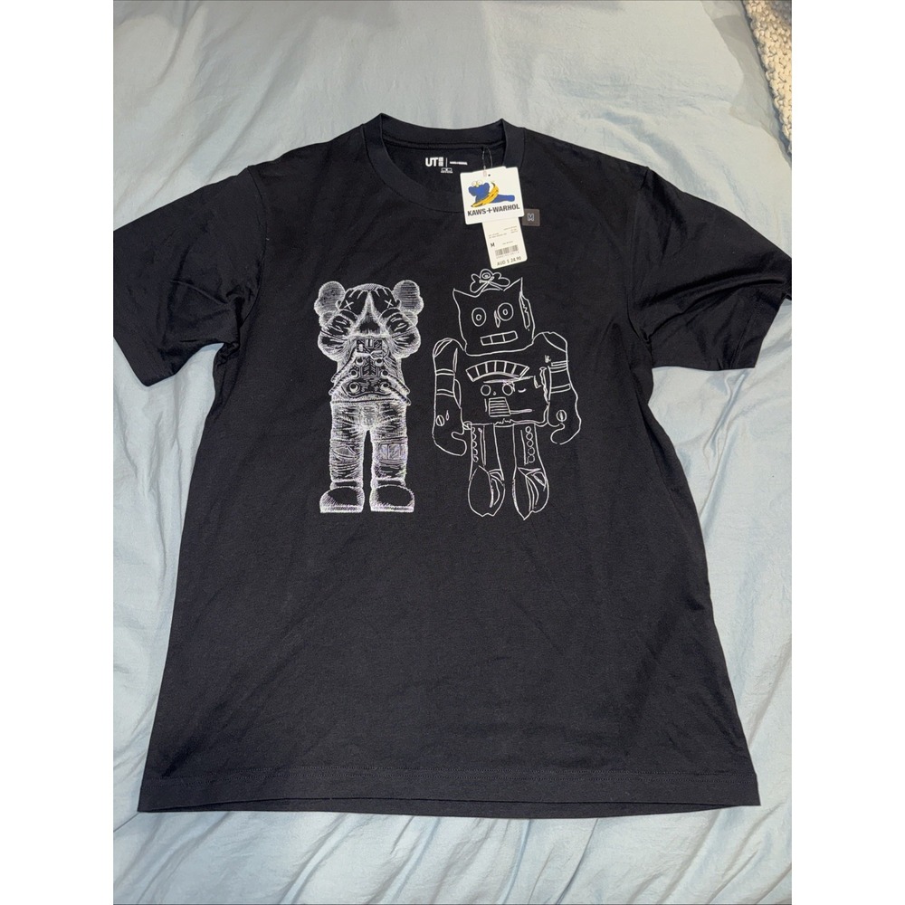 Uniqlo KAWS x Warhol UT‎ Graphic T-Shirt Black Size Medium NWT